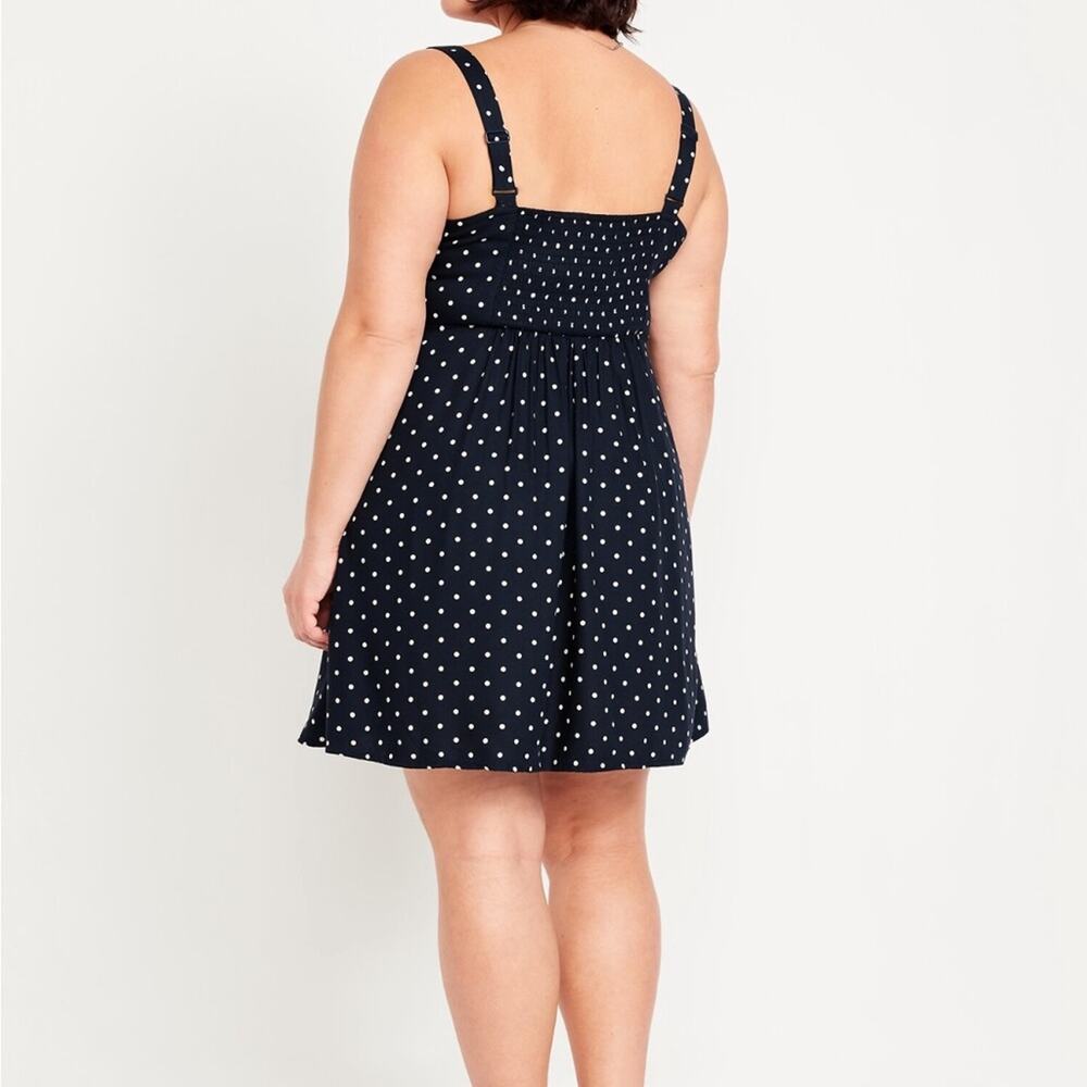 Old Navy Navy Dots Fit & Flare Crepe Mini Dress - Picture 2 of 10
